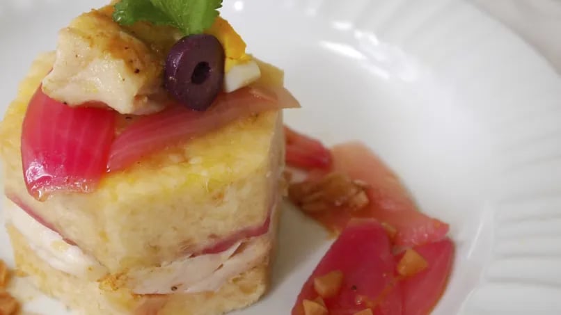 Yucca Causa with Fish Escabeche