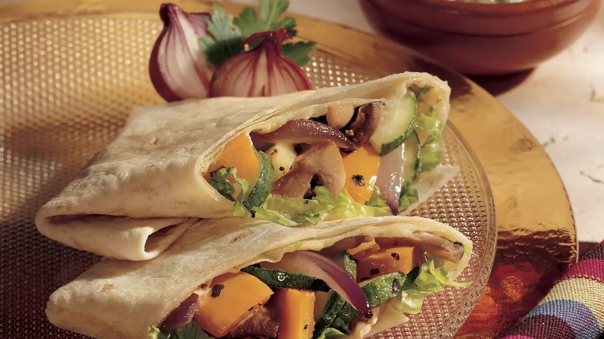 Roasted Vegetable Wraps with Garlic Aioli