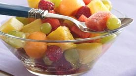 Fruit Salad with Honey Poppy Seed Dressing –