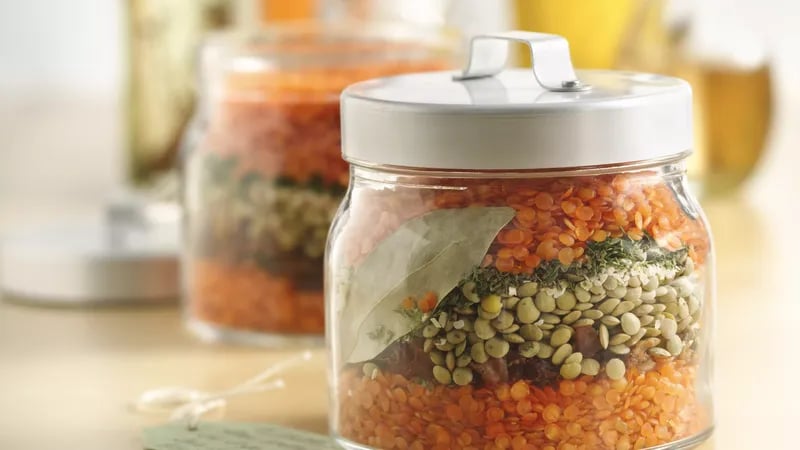 Layered Lentil Soup in a Jar