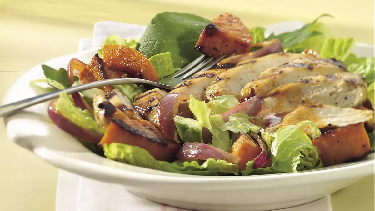 Grilled Chicken and Squash Salad with Lime-Taco Dressing