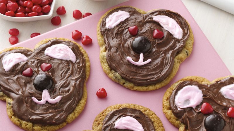 Valentine Teddy Bear Cookies