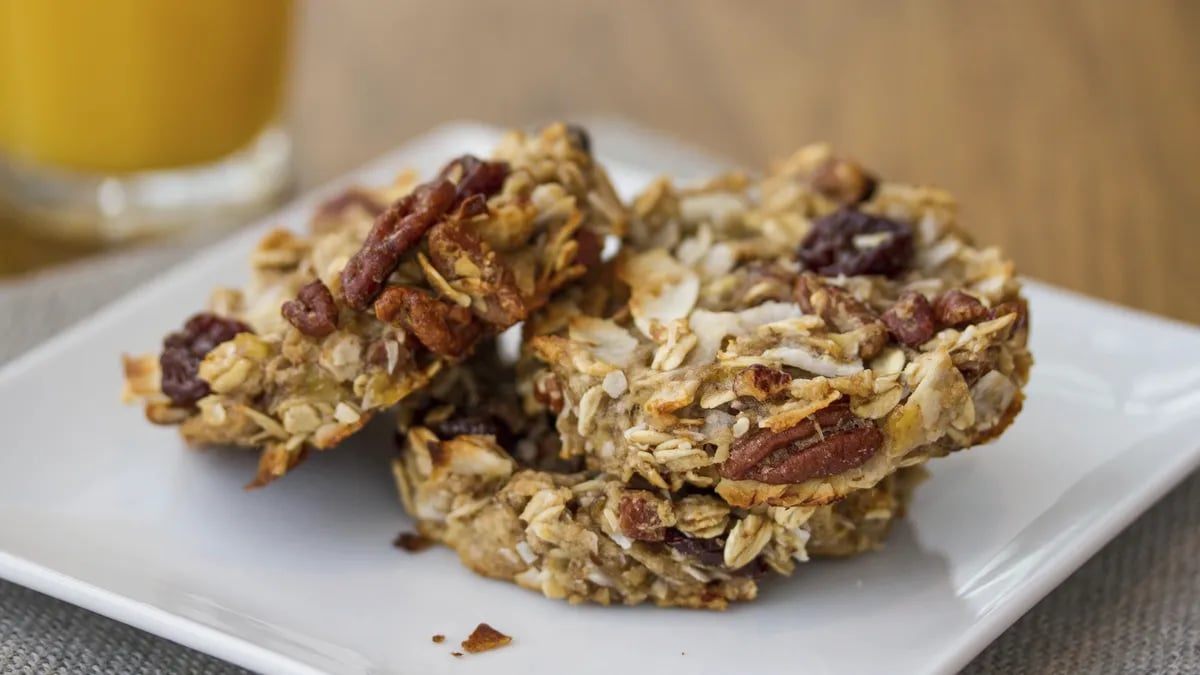 Gluten-Free Banana, Coconut and Dried Cherry Breakfast Cookies