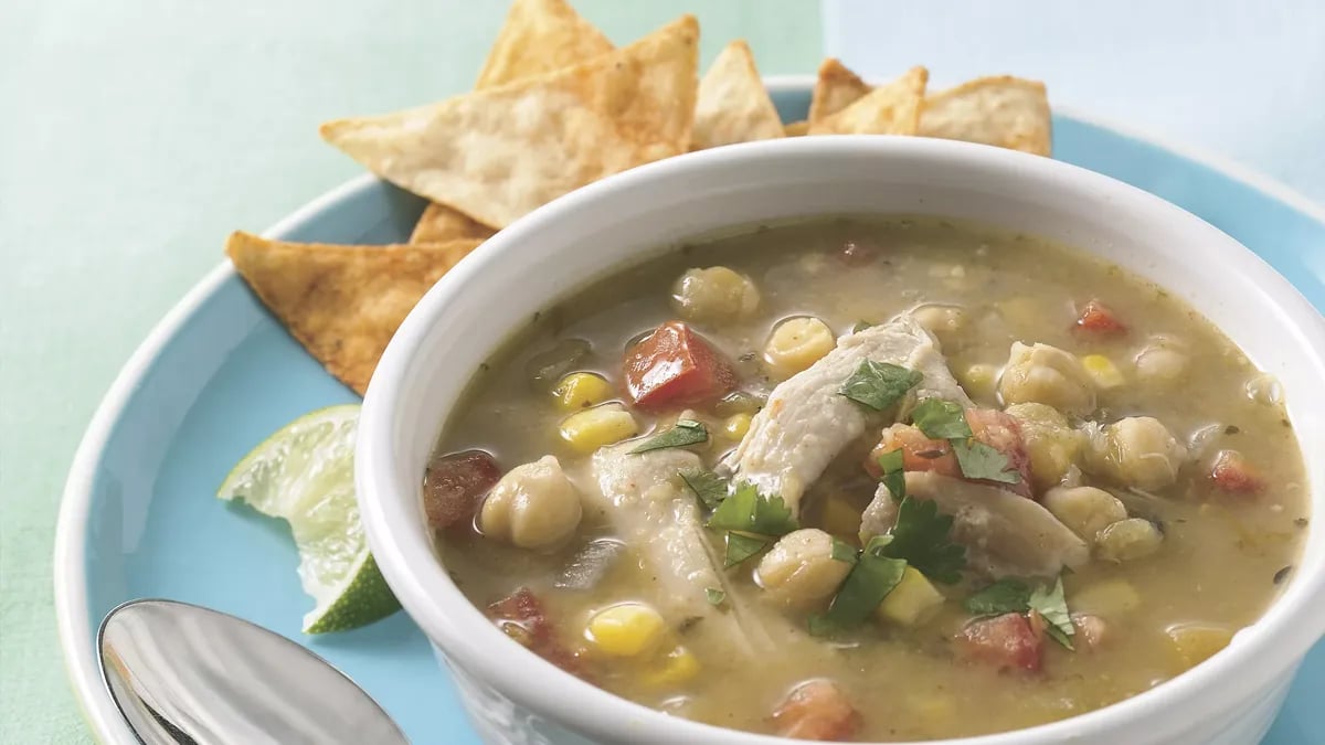 Slow-Cooker Chicken Verde Tortilla Soup