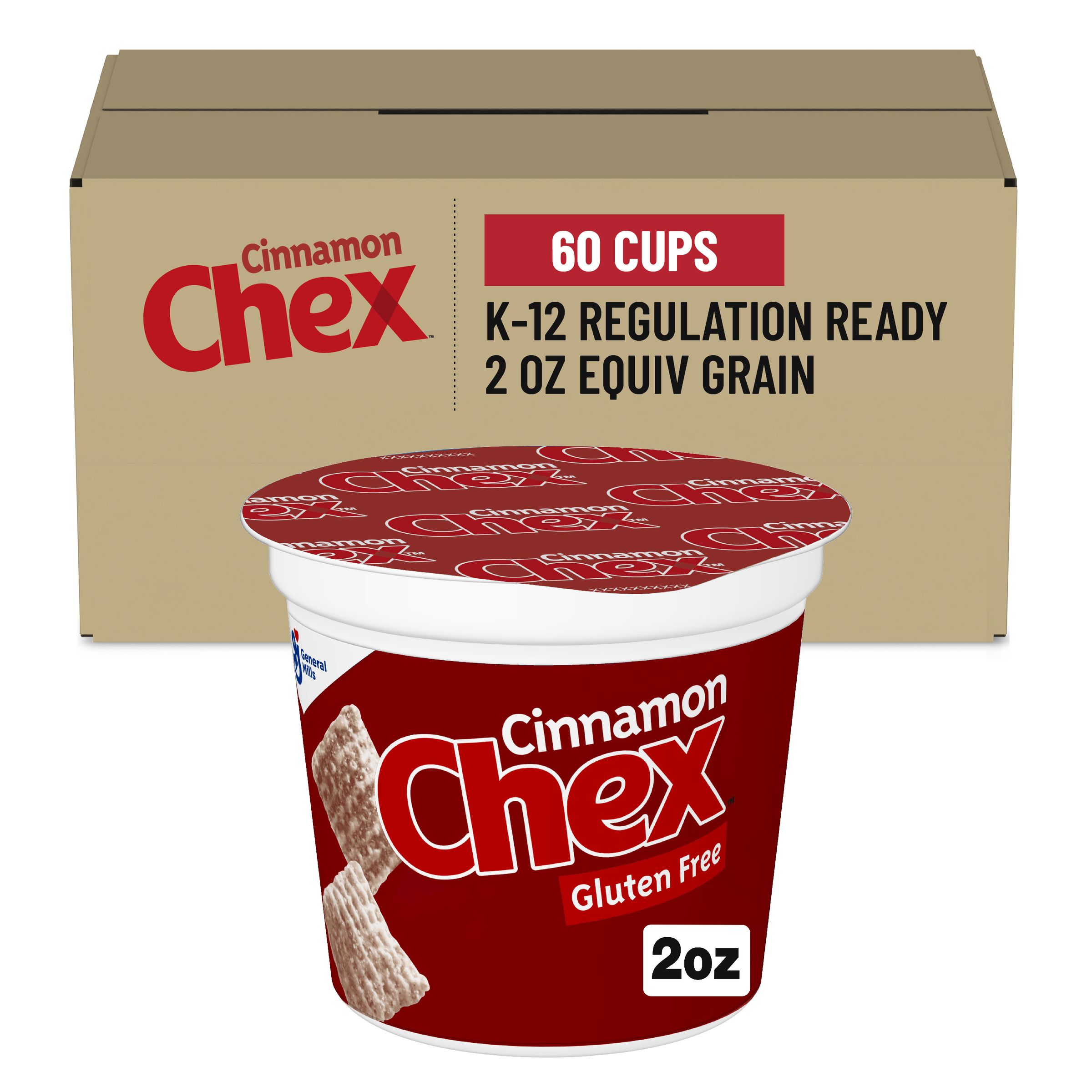  Case Optimized Hero Cinnamon Chex Gluten Free Cereal Single Serve Cup 60/2 OZ