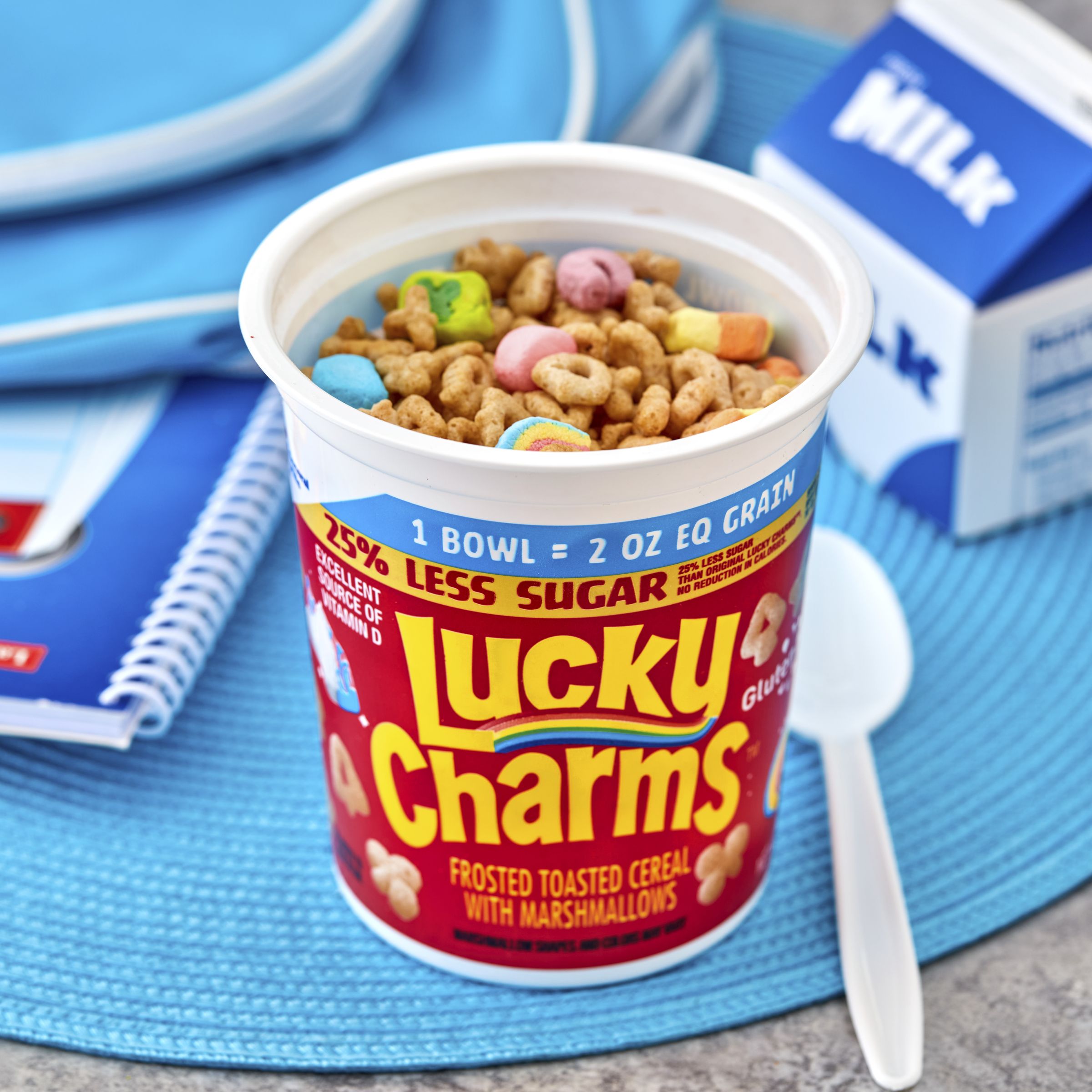  Styled Lucky Charms Gluten Free Cereal 25% Less Sugar Single Serve Cup 60/2 oz