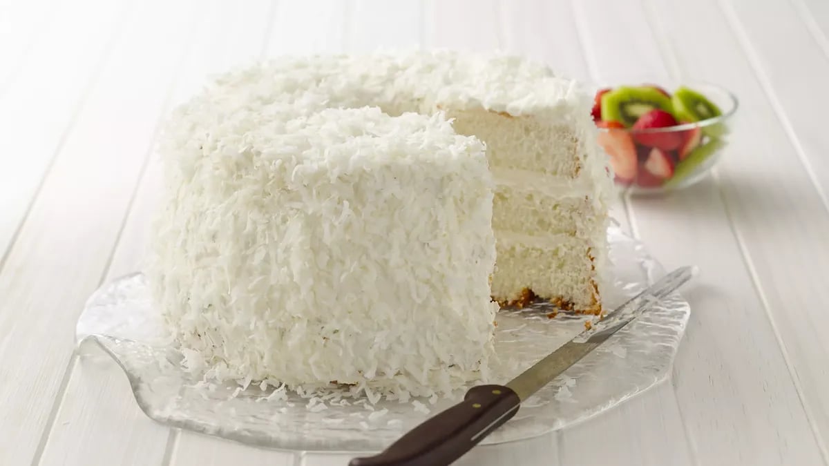 Key Lime Coconut Angel Cake