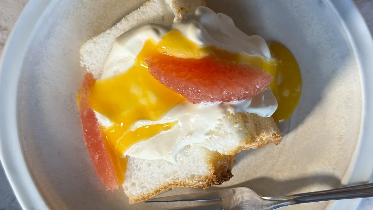 Angel Food Cake with Grapefruit Curd and Whipped Cream