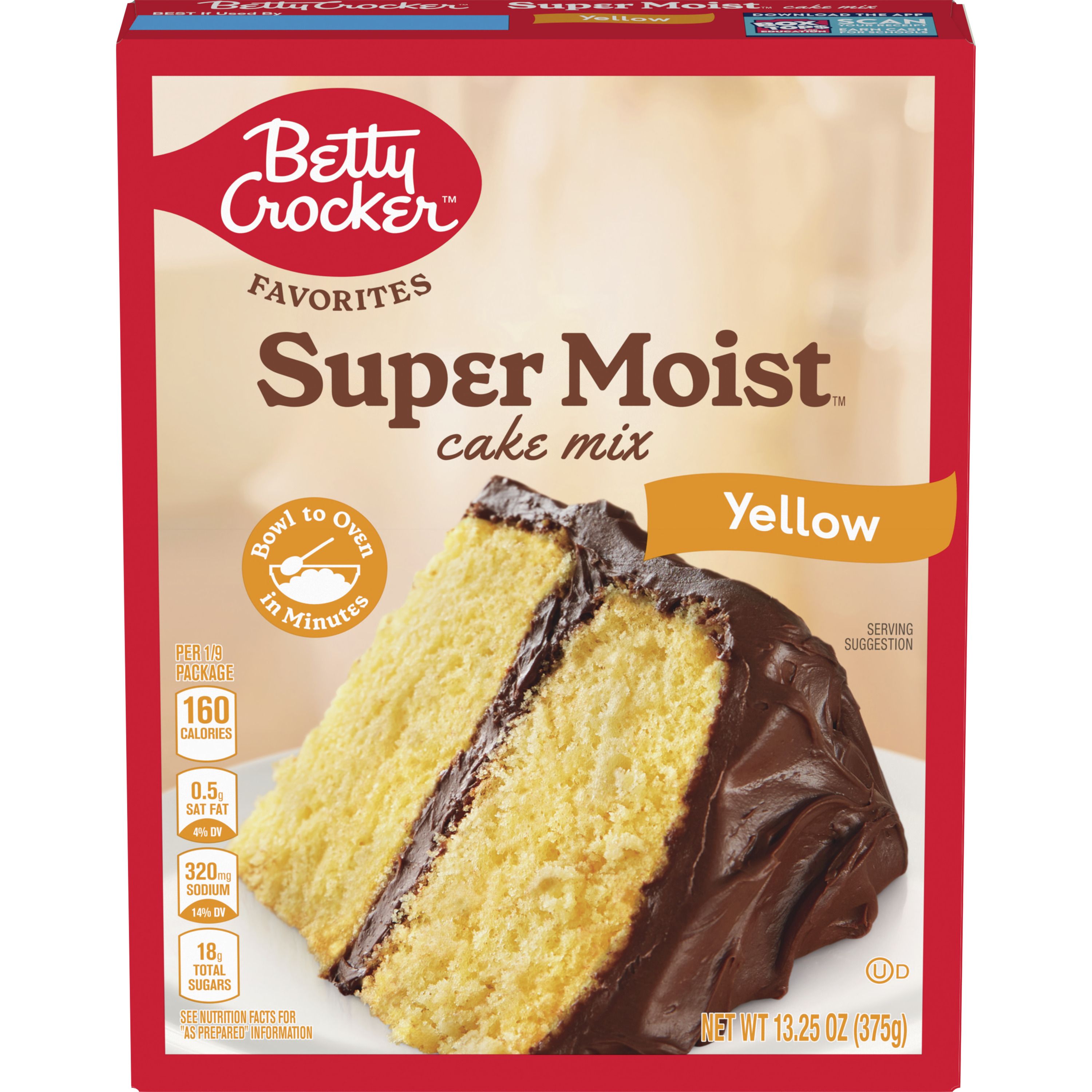 Betty Crocker Favorites Super Moist Yellow Cake Mix, 13.25 oz - Front