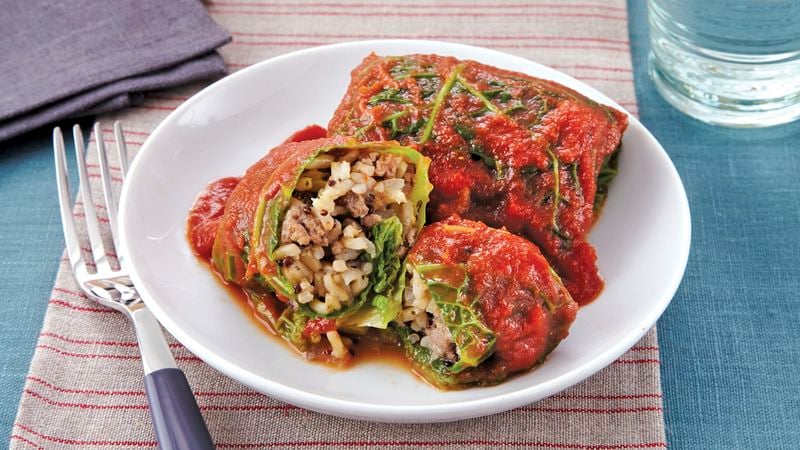Slow-Cooker Beef and Quinoa Cabbage Rolls