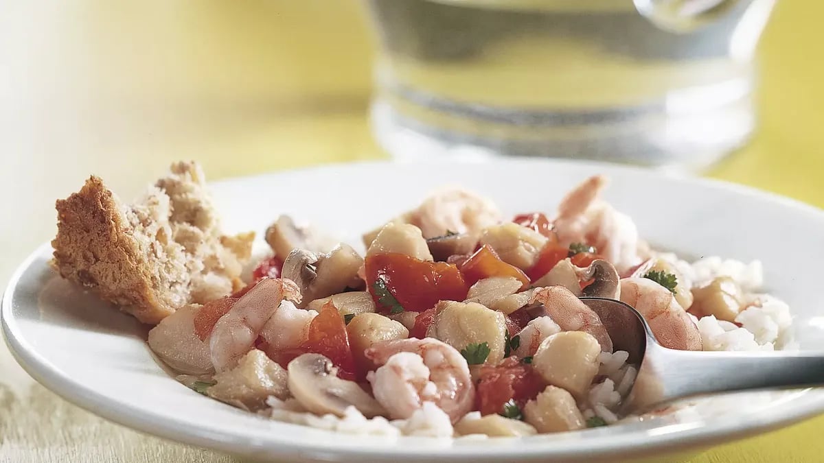 Seafood and Vegetables with Rice