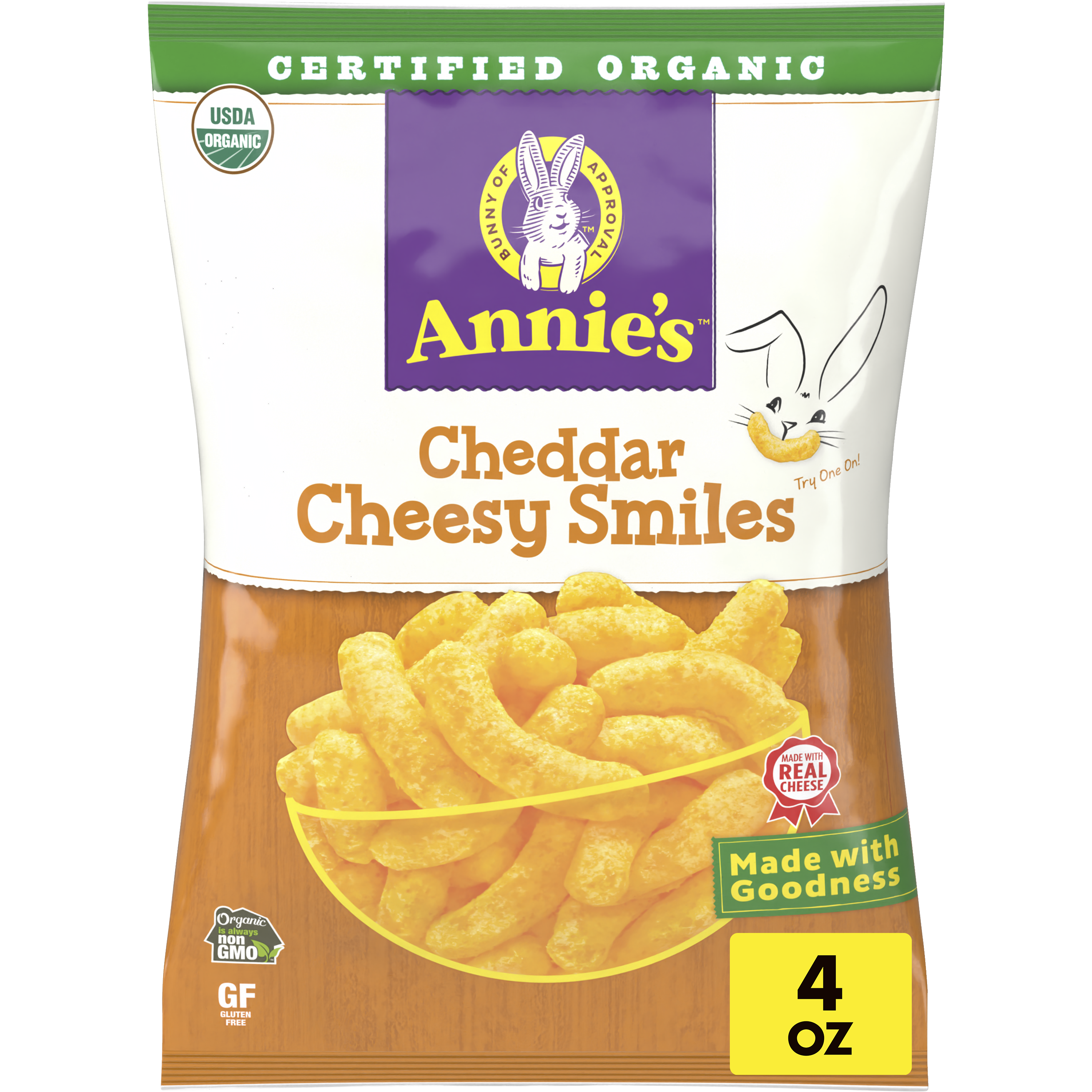 Annieです。 Organic Cheesy Smiles | Annie's