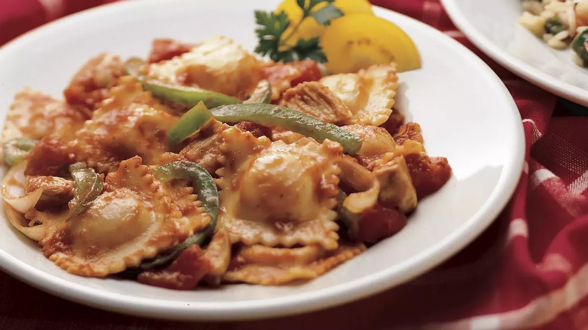 Chicken and Ravioli Cacciatore