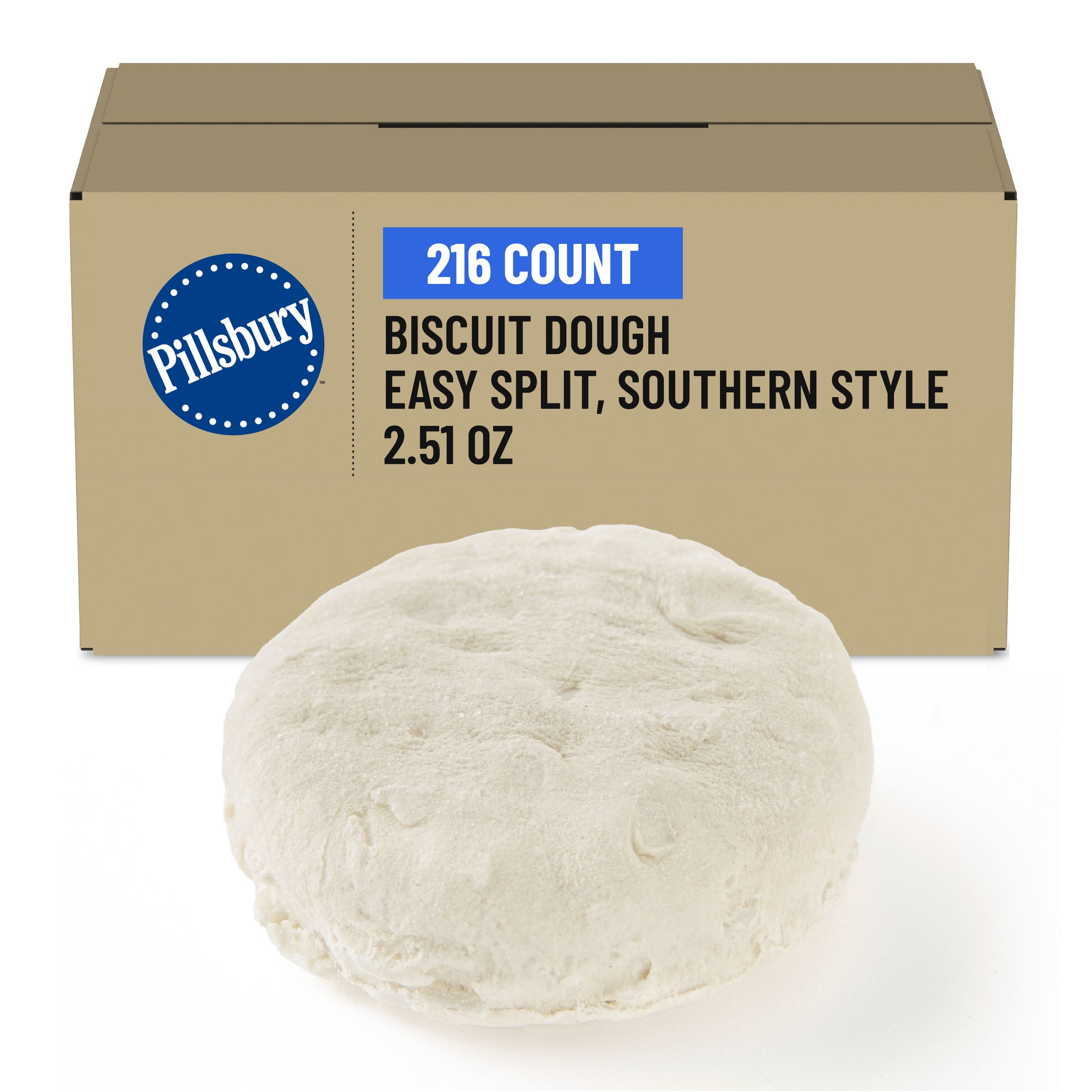  Case Optimized Hero Pillsbury Frozen Biscuit Dough Bulk Easy Split Southern Style 216/2.51 OZ
