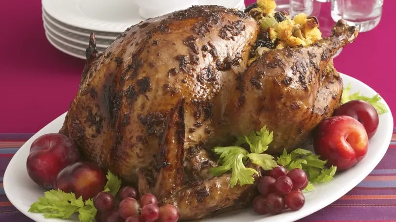 Roast Turkey with Fruit and Meat Stuffing