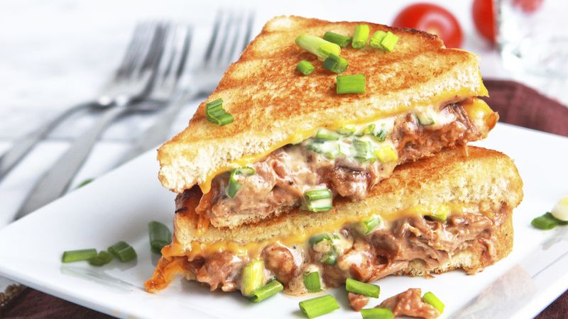 Crockpot Pulled Pork Grilled Cheese