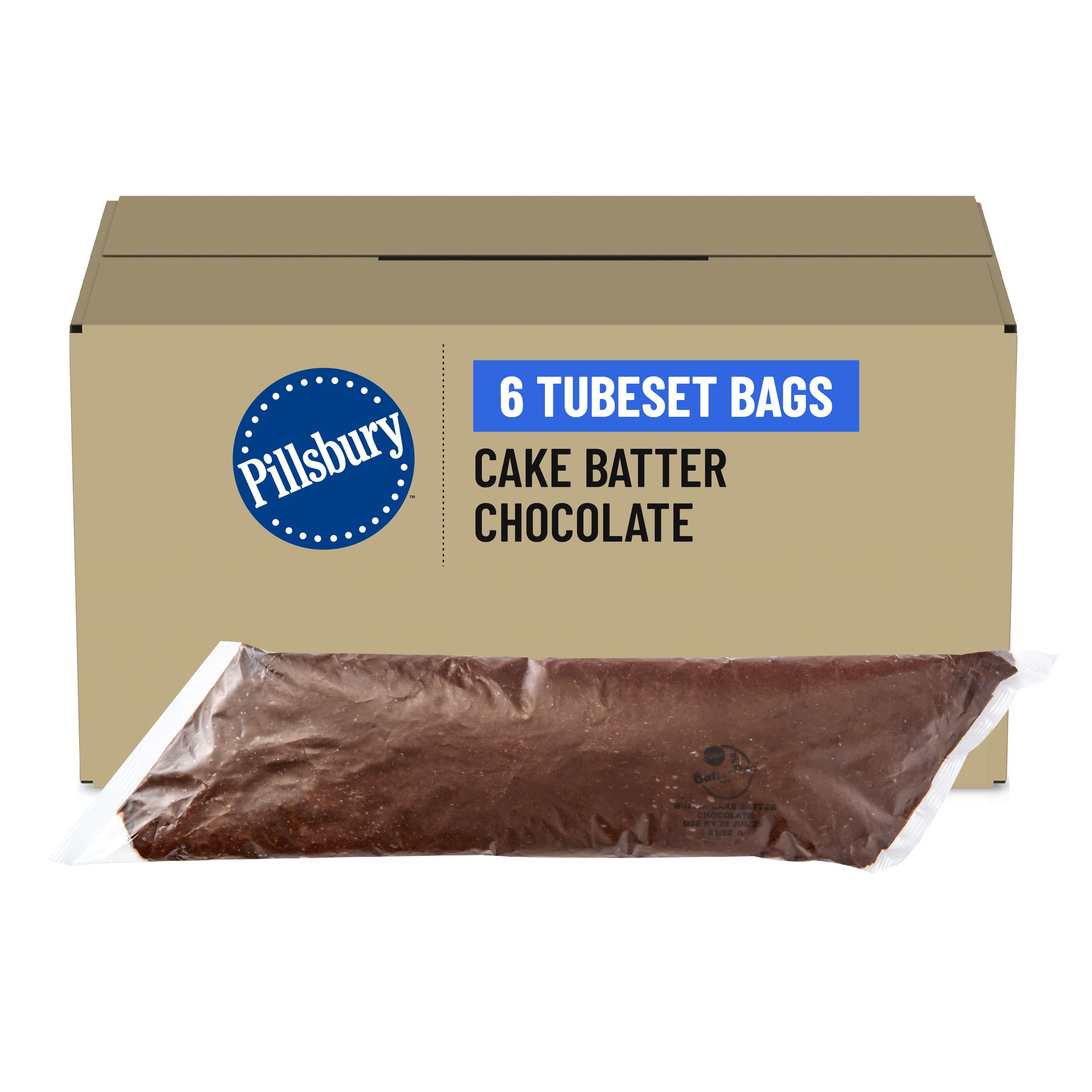  Case Optimized Hero Pillsbury BatterPro Frozen Cake Batter TubeSet Chocolate 6/3 LB