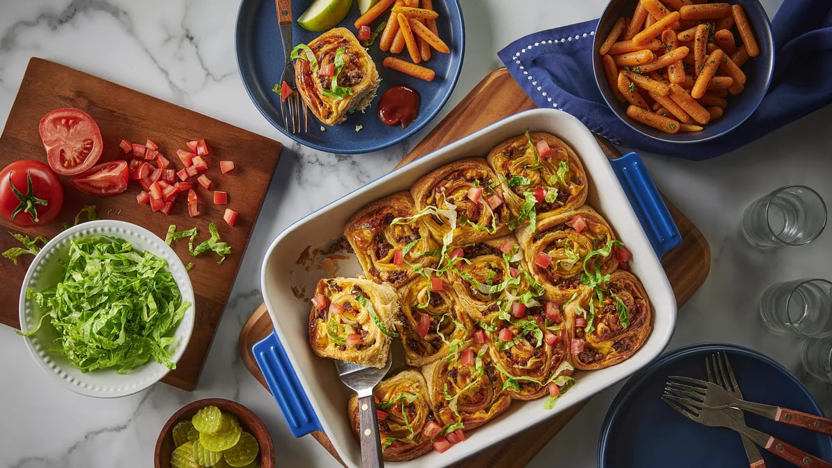 Cheeseburger Crescent Roll Bake