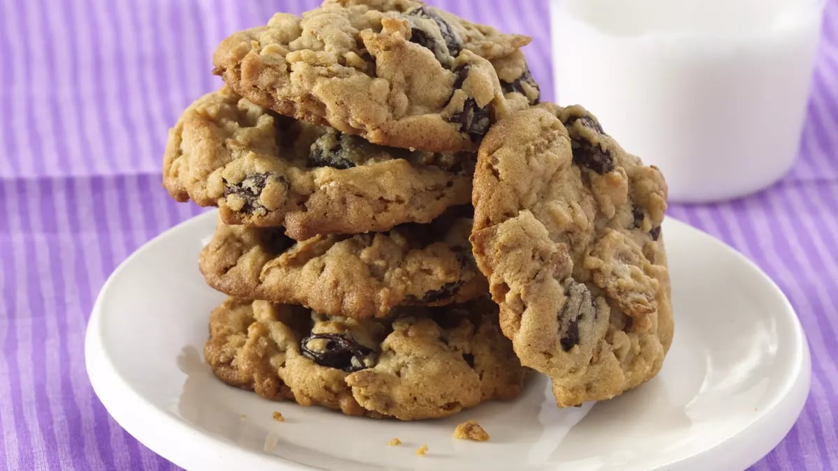 Peanut Butter Raisin Bran Cookies