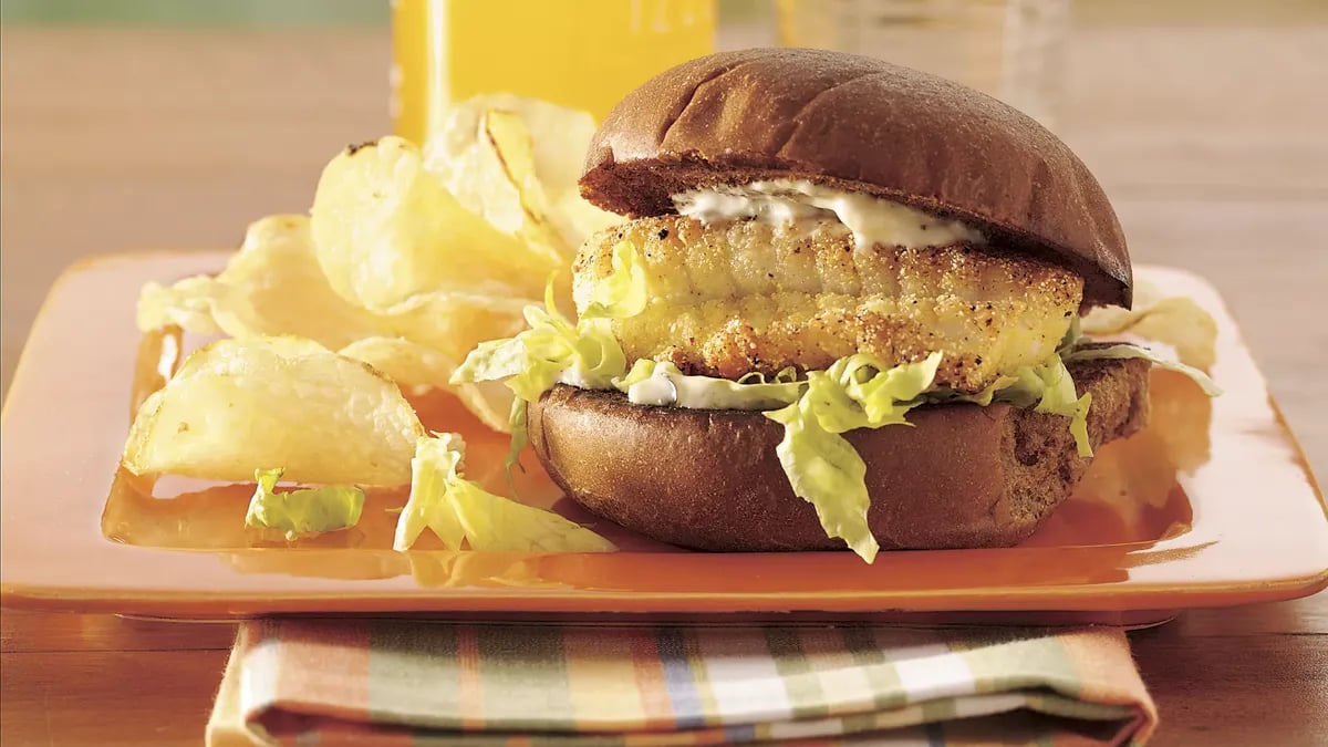 Lemon-Pepper Fish Fillet Sandwiches