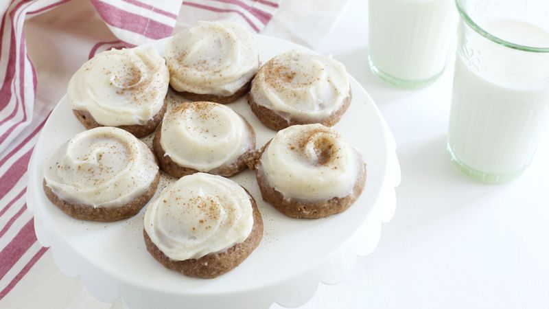 Applesauce Spice Cookies with Browned Butter-Cream Cheese Frosting