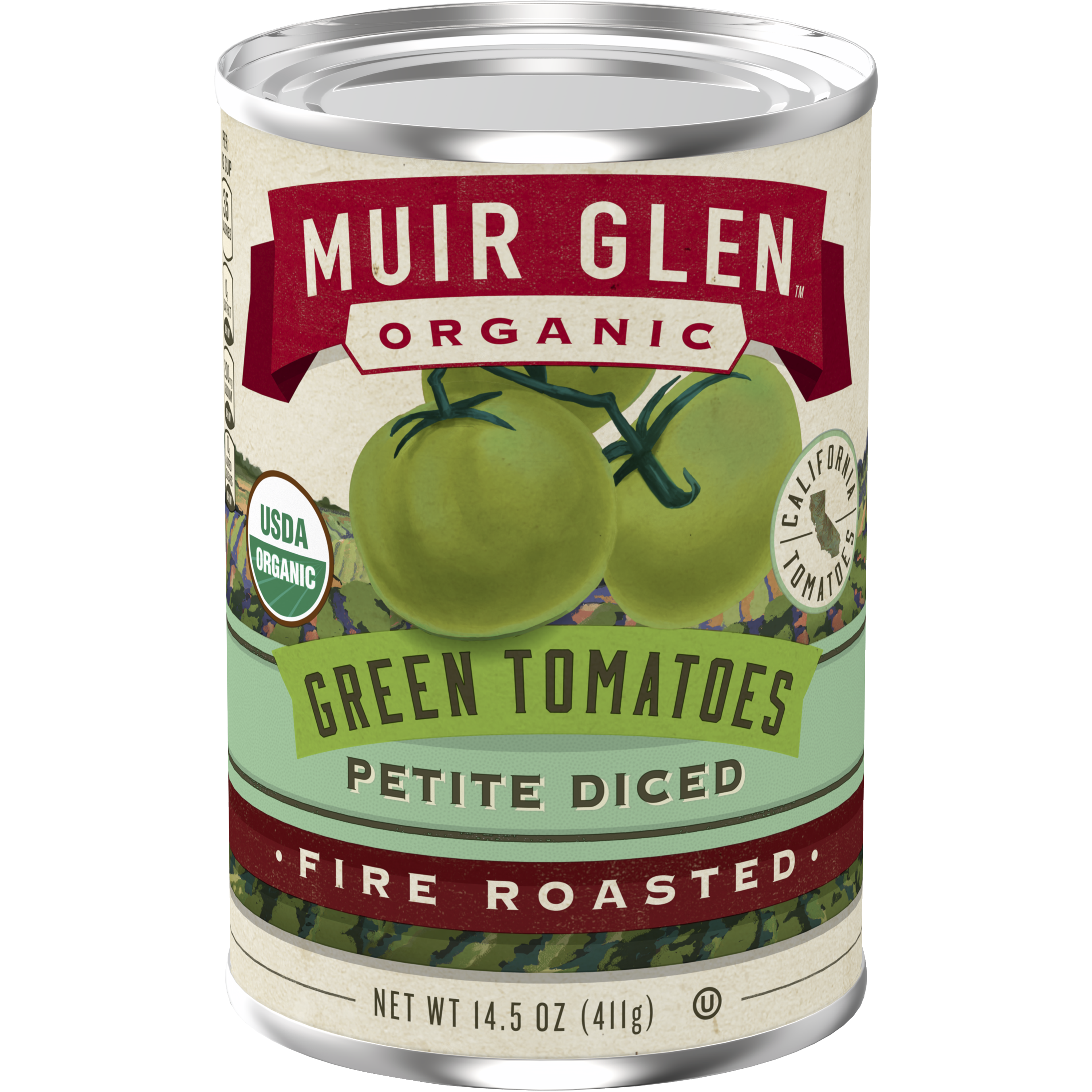 Petite Diced Fire Roasted Green Tomatoes | Muir Glen