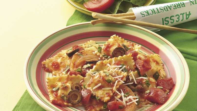 Ravioli with Tomatoes and Olives