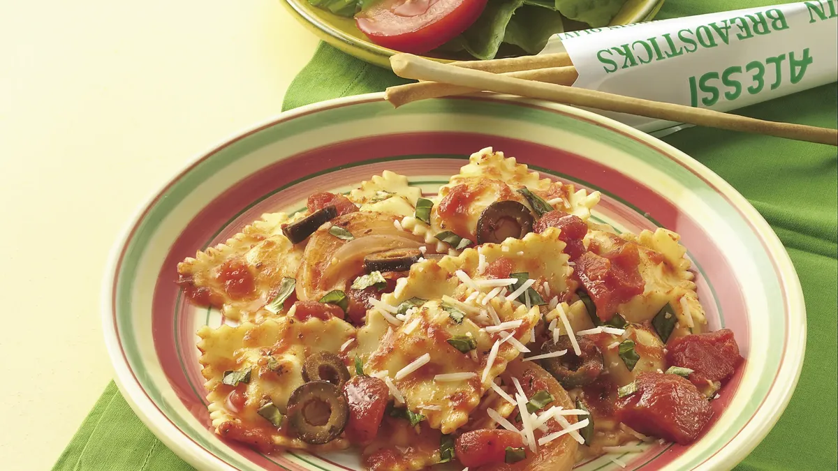 Ravioli with Tomatoes and Olives