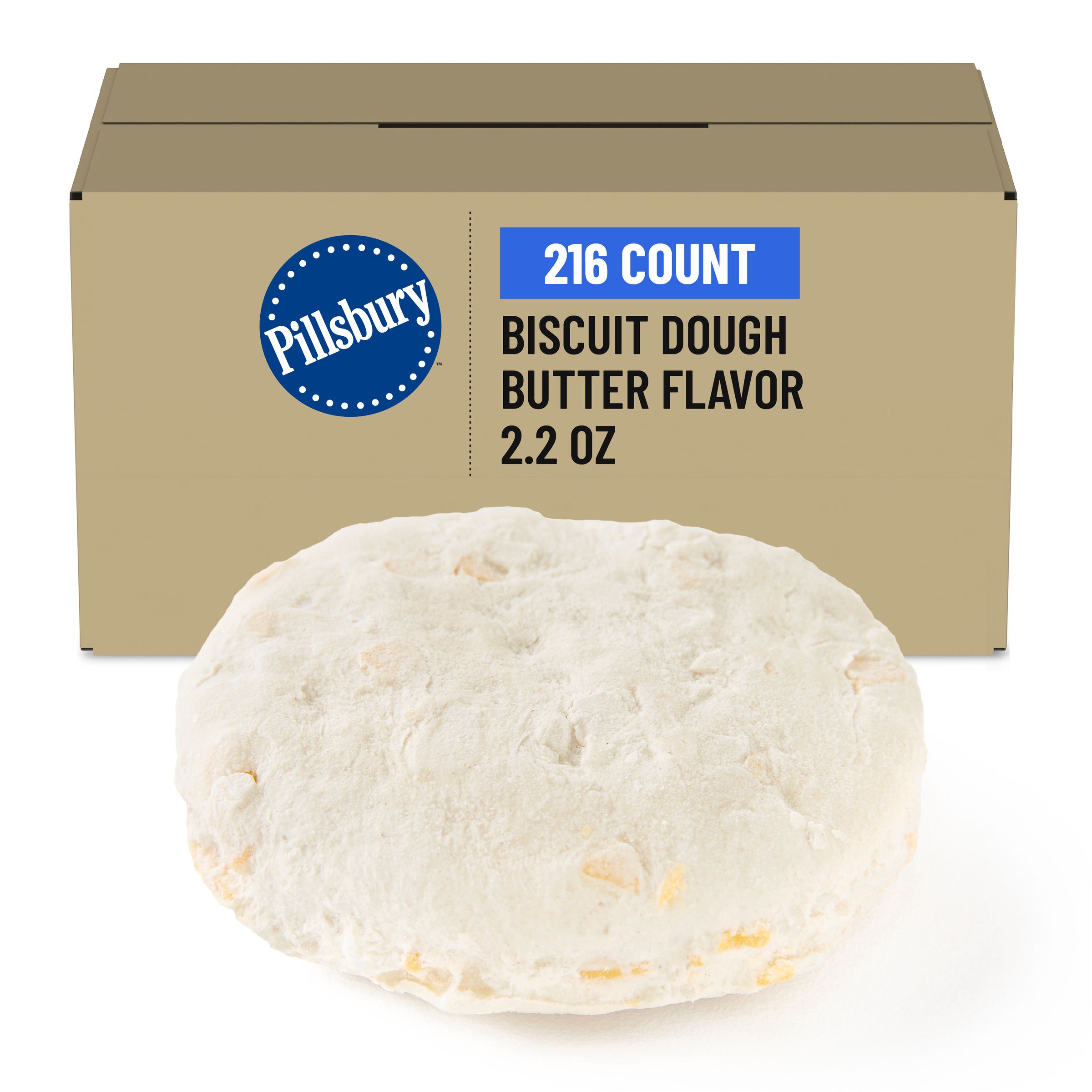  Case Optimized Hero Pillsbury Butter Tastin' Frozen Biscuit Dough Bulk Butter Flavor 216/2.2 OZ