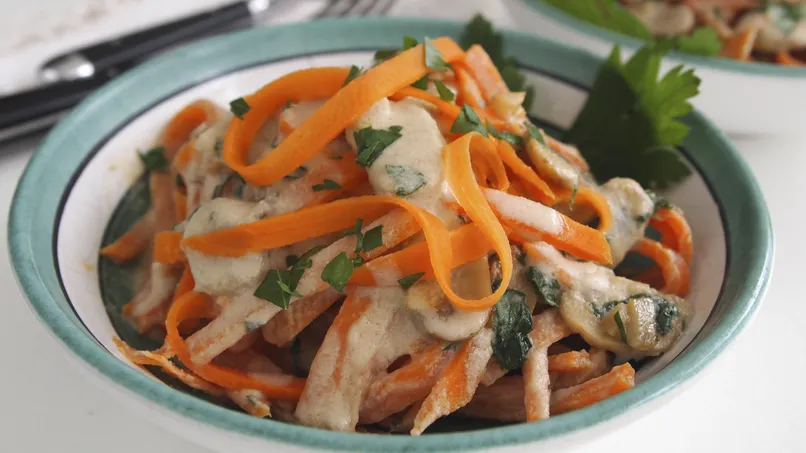 Sweet Potato Noodles with Cashew Cream