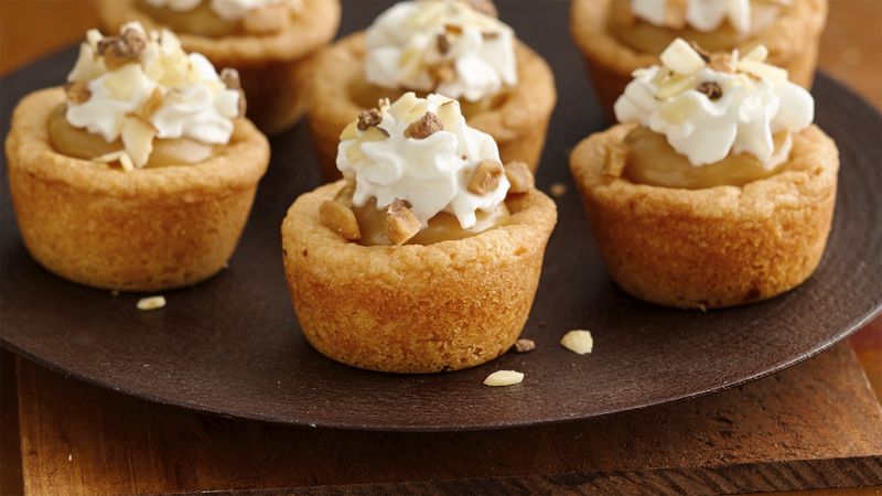 Toffee and Almond Fudge Cookie Cups