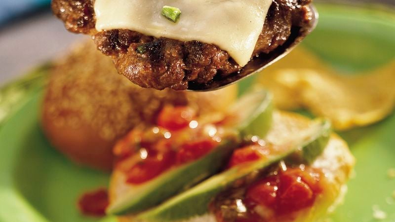 Salsa Topped Grilled Taco Burgers