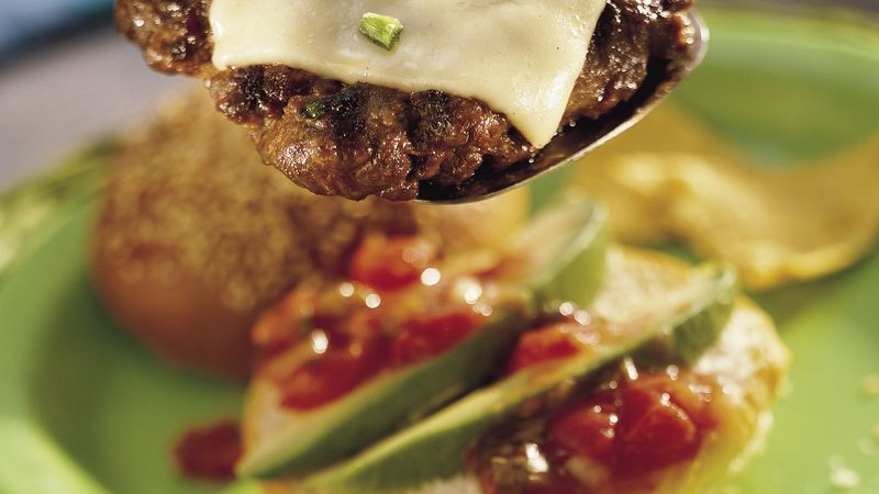 Salsa Topped Grilled Taco Burgers