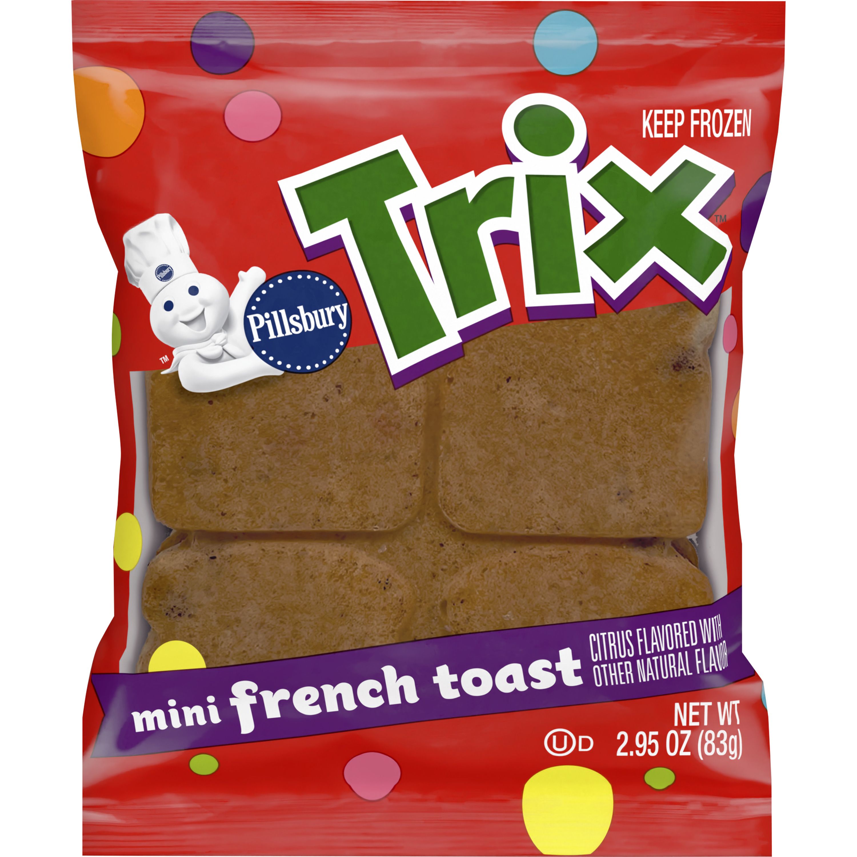 Front - 3D Pillsbury Trix Frozen Meals Mini French Toast Single Serve Pouch 72/2.95 OZ