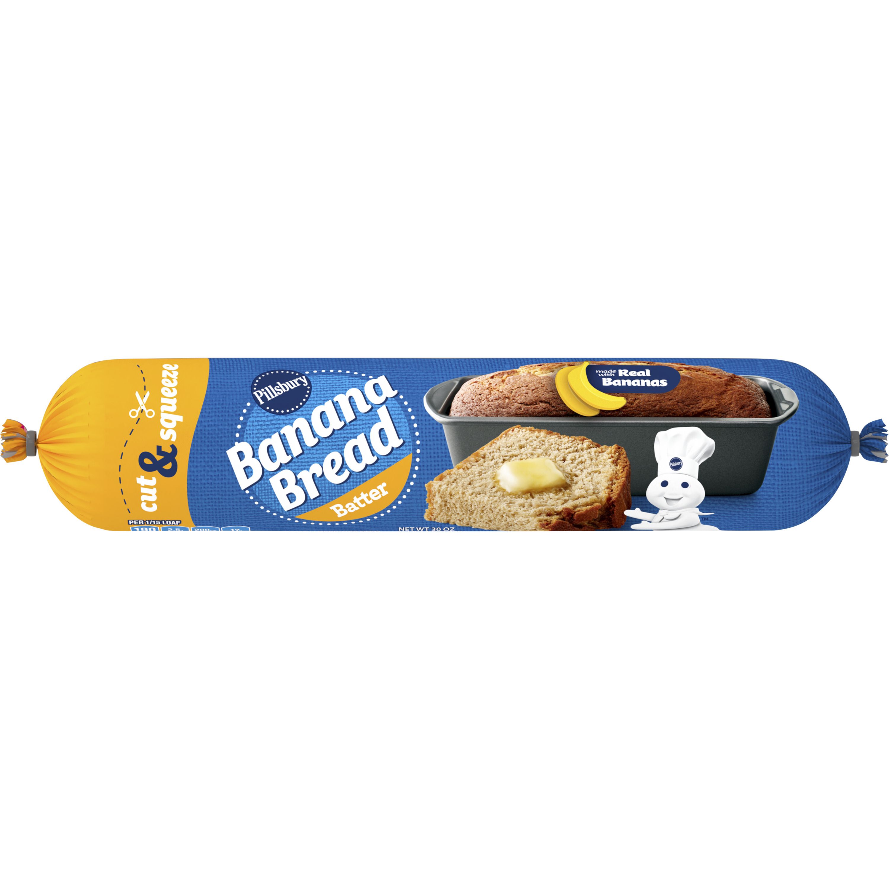 Pillsbury Banana Bread Batter, Cut & Squeeze Package, 30 oz. - Front
