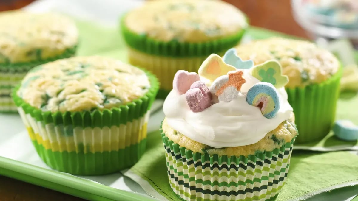 Marshmallow Topped Lucky Cupcakes