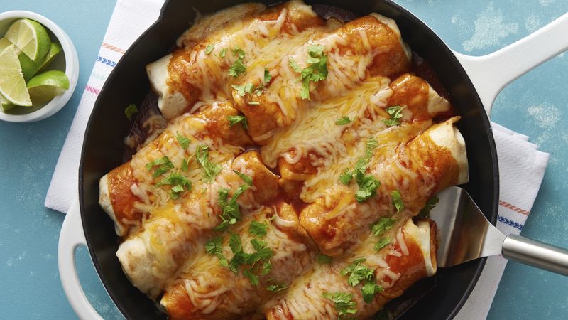 Smothered Skillet Beef Burritos