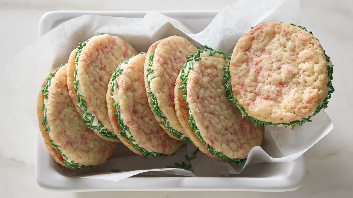 Peppermint Patty Cookie Sandwiches