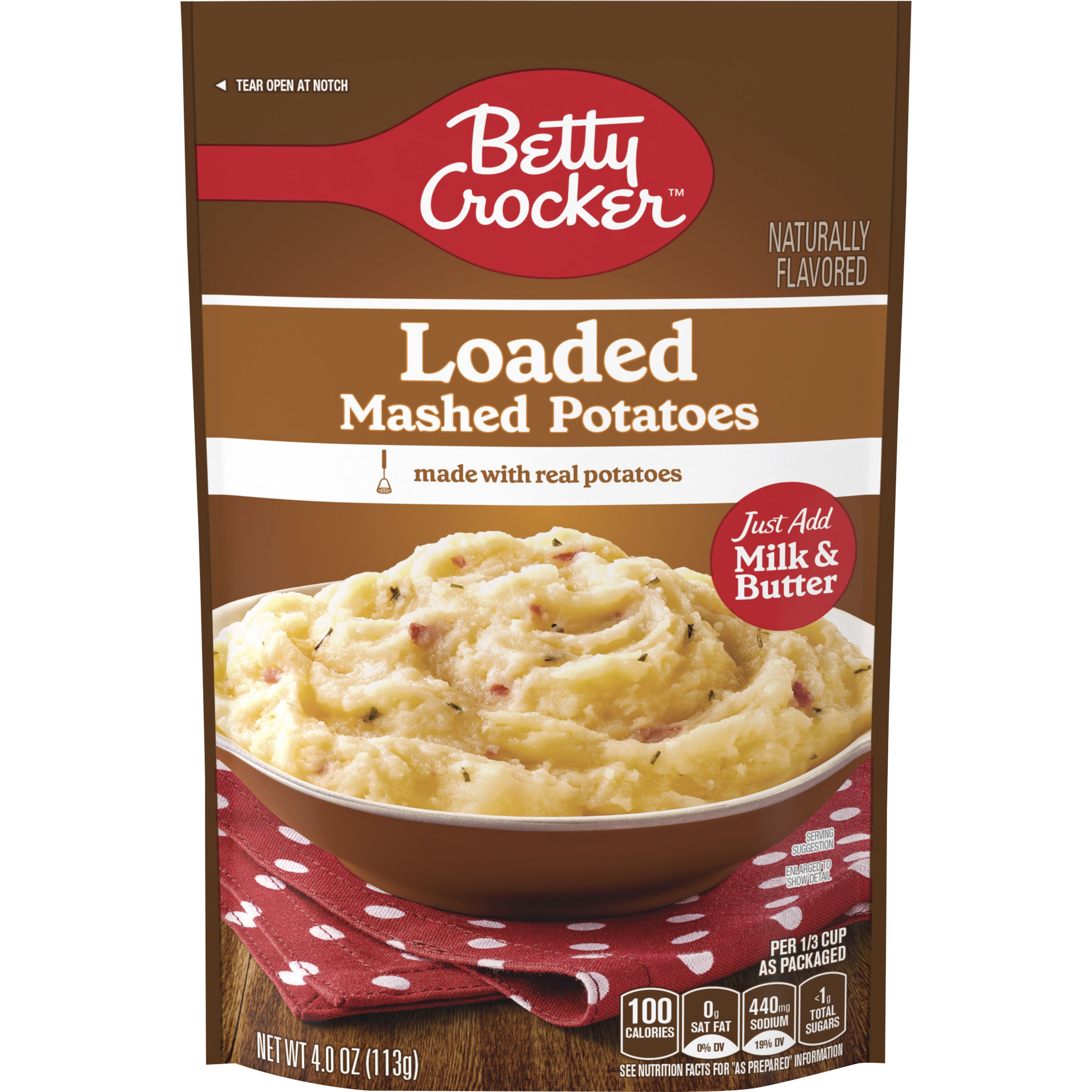 Betty Crocker Loaded Mashed Potatoes, 4 ounces - Front