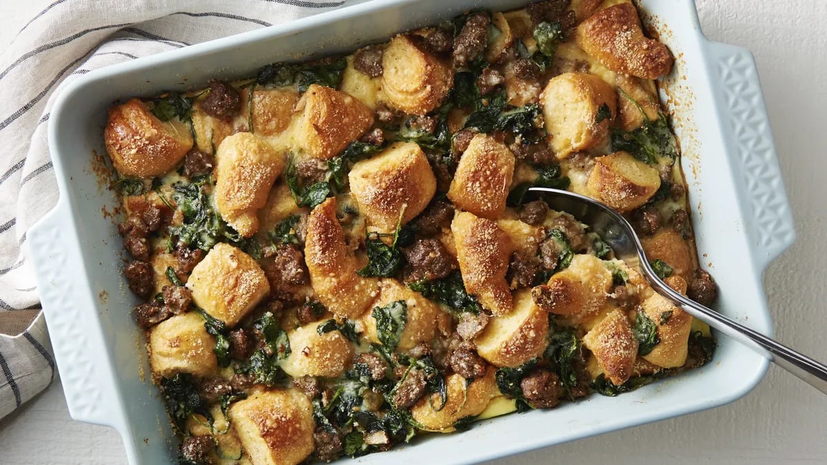 Italian Sausage and Spinach Crescent Casserole