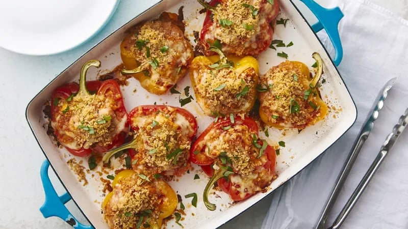 Chicken Parmesan Stuffed Peppers