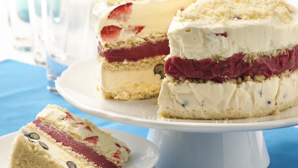 Layered Berry Ice Cream Cookie Cake