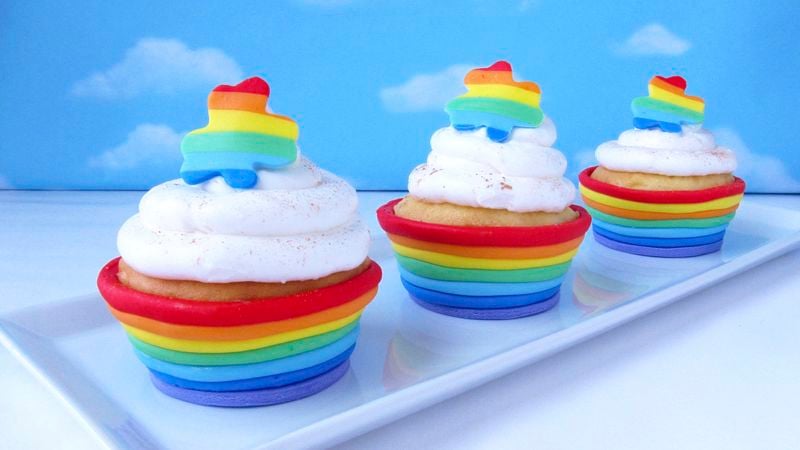 Rainbow Fondant Cupcake Cups