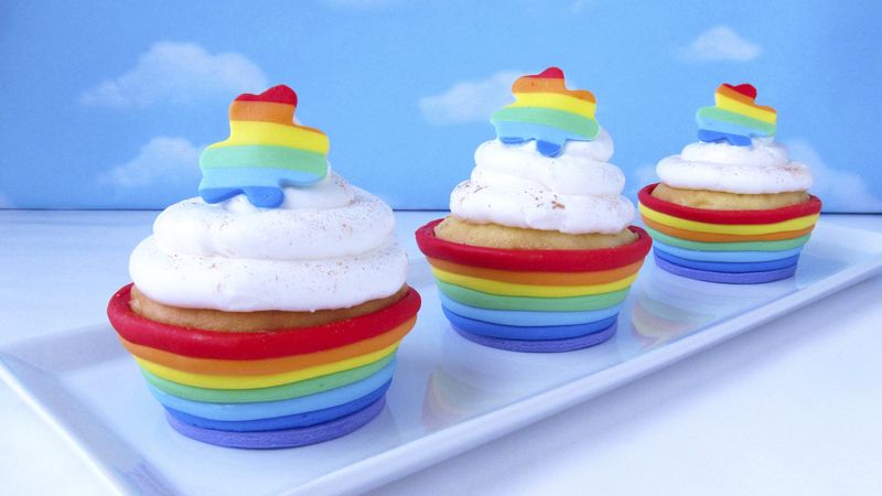 Rainbow Fondant Cupcake Cups