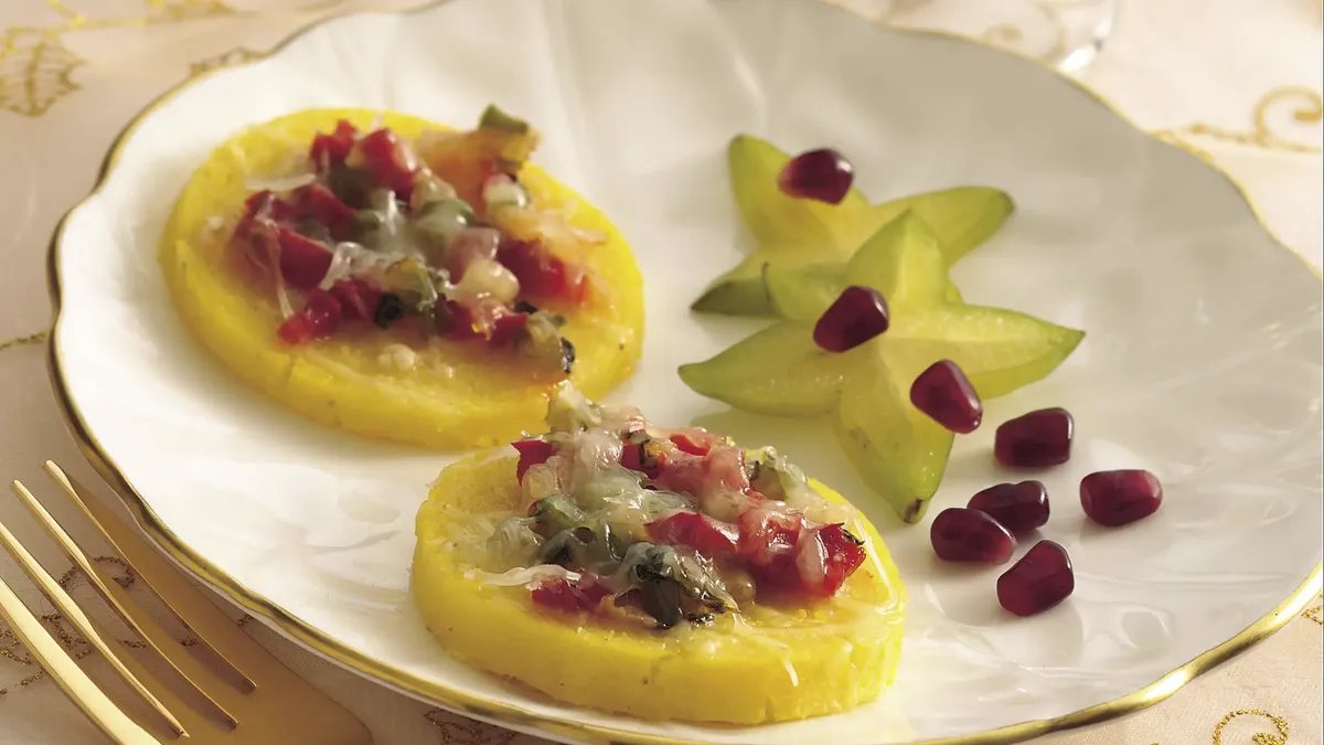 Polenta Rounds with Caramelized Vegetables