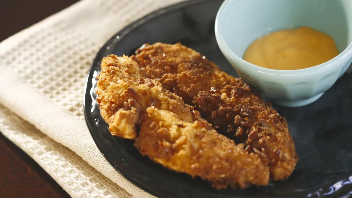 Pretzel Crusted Chicken Fingers