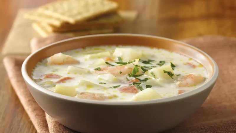 Fresh Potato Soup with Shrimp