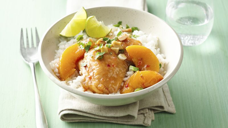 Make-Ahead Slow-Cooker Asian Peach Chicken Thighs