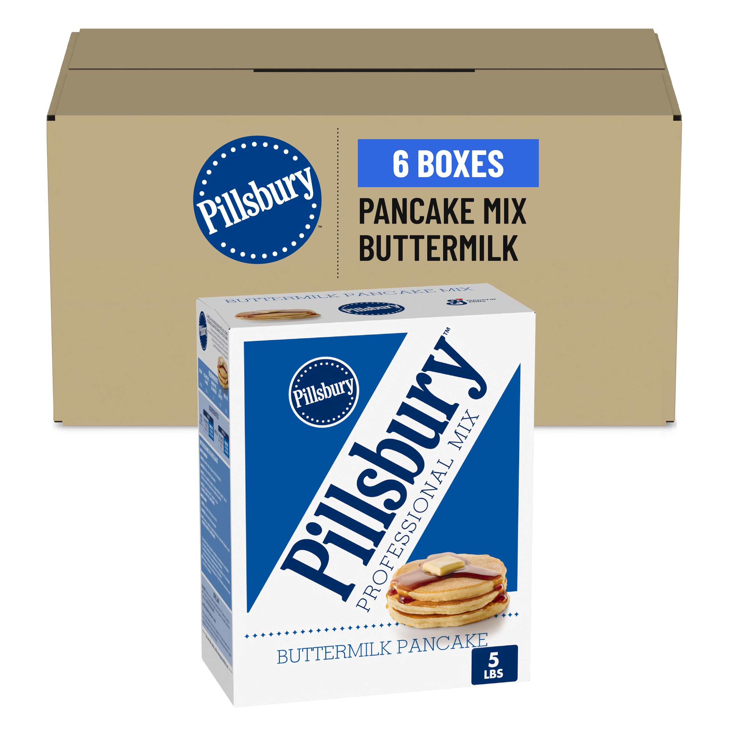  Case Optimized Hero Pillsbury Pancake Mix Box Buttermilk 6/5 LB