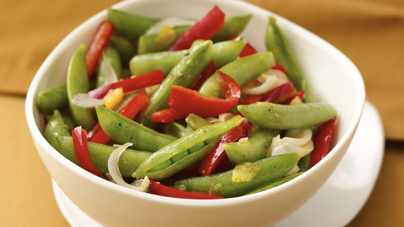 Sautéed Sugar Snap Peas, Peppers and Onions